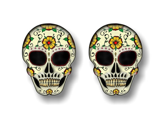 Day of The Dead Flower Skull Decals -Street Legal Decals