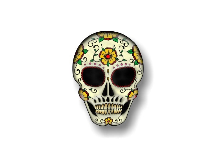Day of The Dead Flower Skull Decals -Street Legal Decals