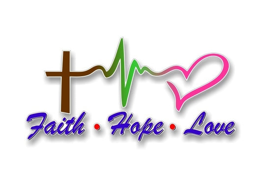 Faith Hope Love Heartbeat 8" Decal -Street Legal Decals