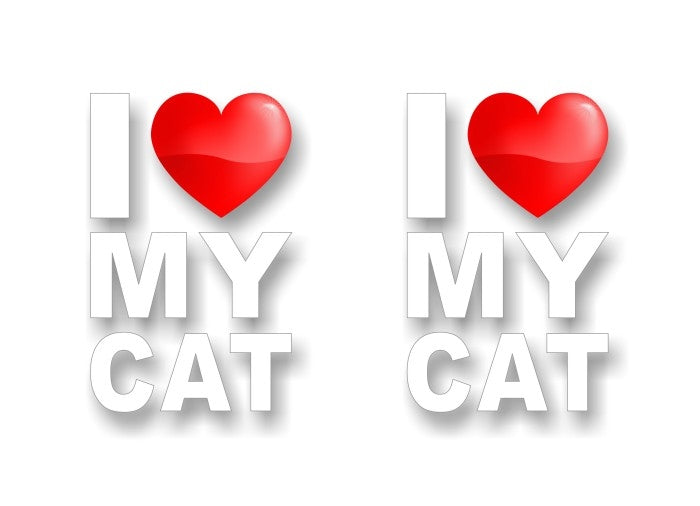 (2) I Love My Cat 6'' Decals -Street Legal Decals