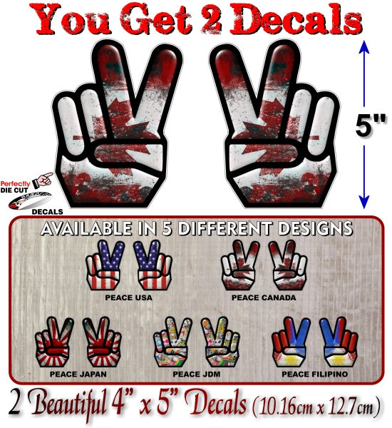 (2) Peace USA 5" Decals -Street Legal Decals