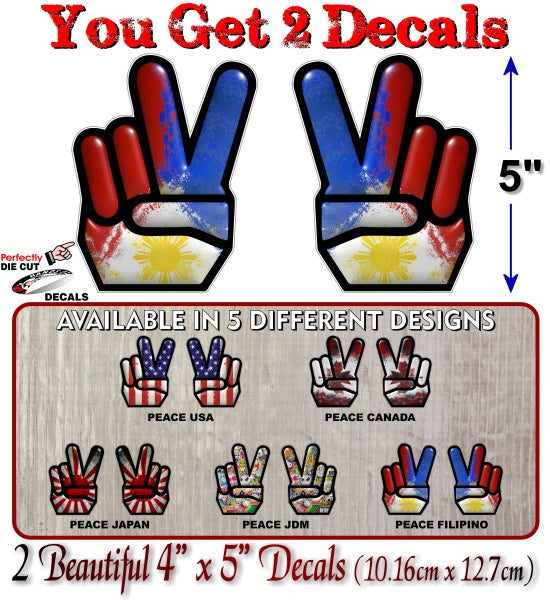 (2) Peace USA 5" Decals -Street Legal Decals