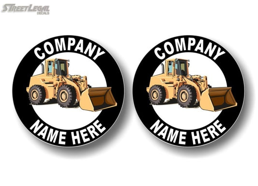 Personalized Front End Loader Company Decals -Street Legal Decals