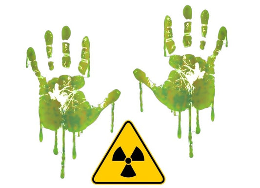 Life Size Radioactive Hand Print 9" Decals -Street Legal Decals