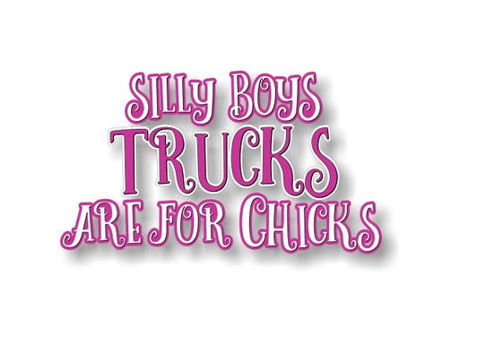 Silly Boys Truck are for CHICKS 9" Vinyl Decal for Pickup Highboy Offroad Truck 4x4 Off Road Vinyl Stickers -Street Legal Decals