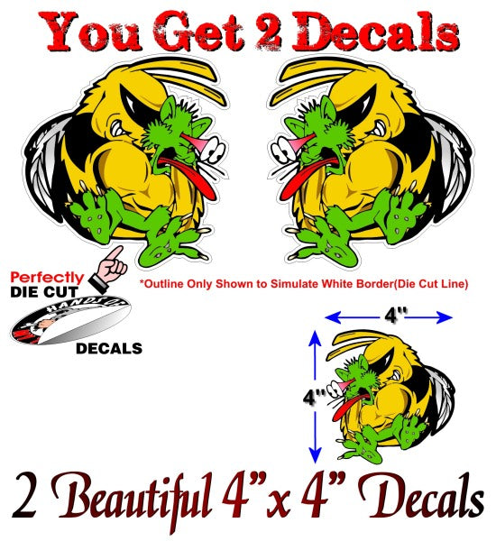 (2) BEE vs CAT 4" Decals -Street Legal Decals