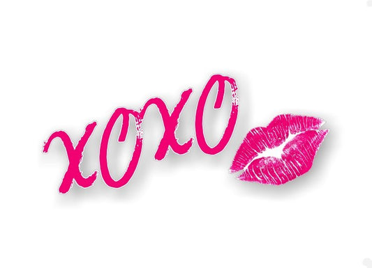 (2) XOXO Kiss Lipstick Kiss Mark 9" Decals -Street Legal Decals