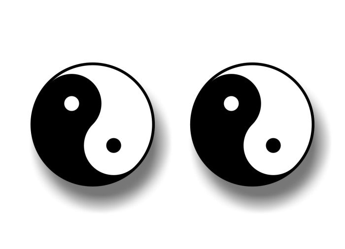 (2) Yin and Yang 4" Decals -Street Legal Decals