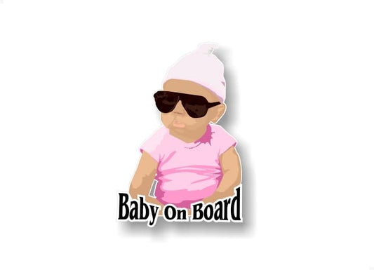 Hangover Carlos Baby On Board 7" Vinyl Full Color Decal in Blue or Pink Baby Jumper Sleeper Design -Street Legal Decals