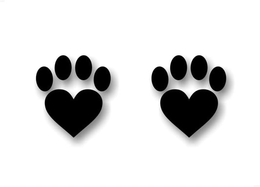 2 Dog Paw Love Print Solid Color 5'' Decals Dog Love Paws Cute Car Sticker Decal Pet Adoption Rescue Kennel Animal Shelter Vinyl Stickers -Street Legal Decals