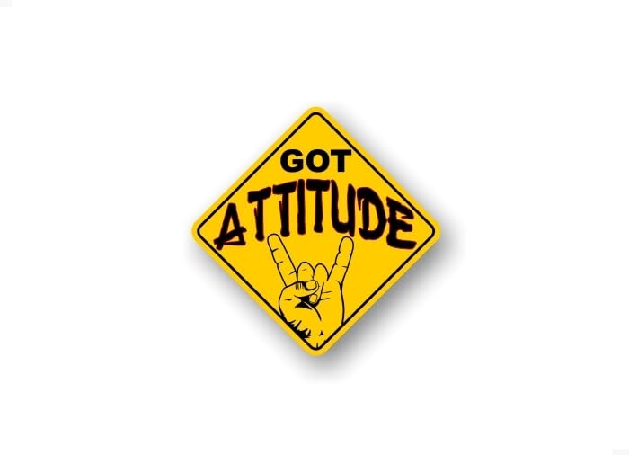 Got Attitude Decal Yellow Diamond Car Sticker Warning Vehicle Rocker On Board Devils Horns Minivan SUV Vinyl Stickers -Street Legal Decals