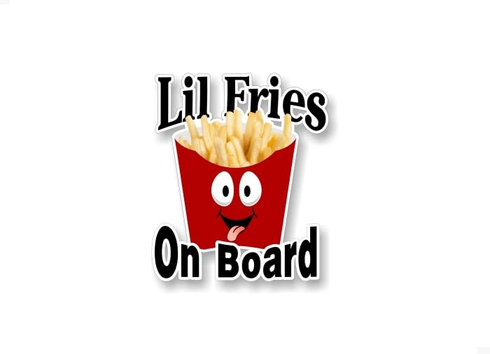 Lil Fry On Board 6" Vinyl Decal Kids Onboard Stickers Car Safety Cute Little Fry Design Kids Baby On Board Caution Warning Sign Sticker Decals -Street Legal Decals