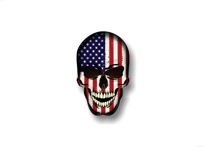 2 Forbidden Skull Series American Decals USA America Flag Vinyl Stickers Racing Race Army Helmet Human Skulls Sticker -Street Legal Decals