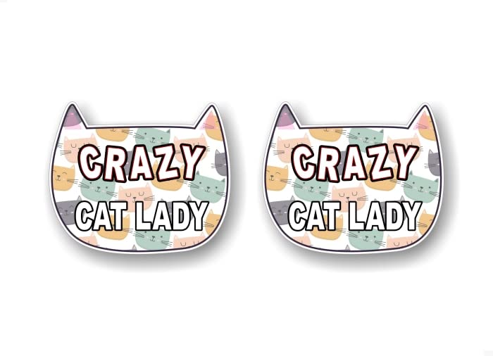 2 Crazy Cat Lady 5'' Decals -Street Legal Decals