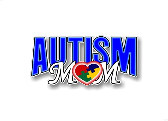 2 Autism MOM Puzzle Heart Design 8'' Decal -Street Legal Decals