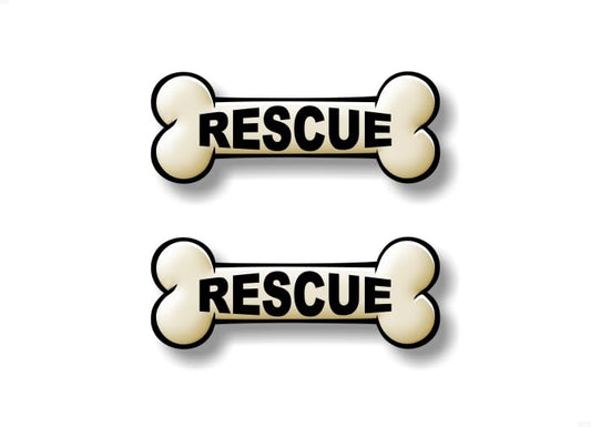 2- Dog Bone Rescue 9" Vinyl Stickers Pet Adoption Dog Puppy Adopt Decal for Cars Animal Shelter Vinyl Stickers (2 Decals) -Street Legal Decals