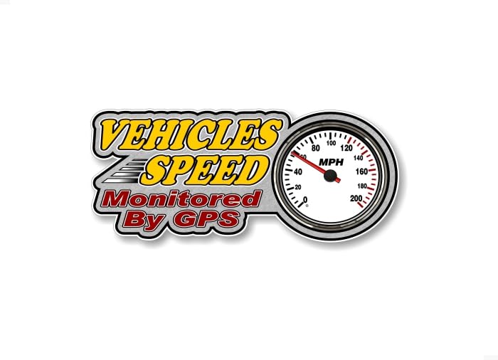 Vehicles Speed Monitored by GPS in MPH or KPH Design 9'' Vinyl Sticker Decal Vehicle Equipped Real Time G P S Tracking Device Decals Fleet Monitoring Protection Vinyl Stickers -Street Legal Decals