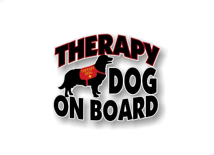 Therapy Dog On Board 6'' Decal -Street Legal Decals