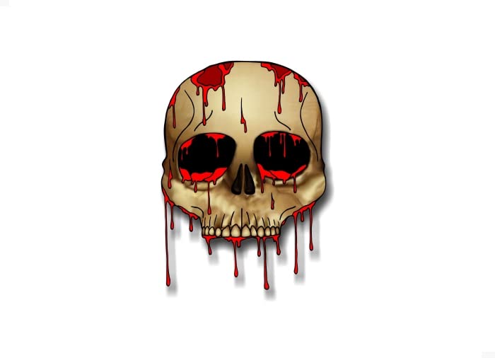 Dripping Bloody Radiation Skull Decal Racing Race Hell Army Helmet Hoodie Walking Zombie Dead Halloween Skulls Vinyl Stickers -Street Legal Decals