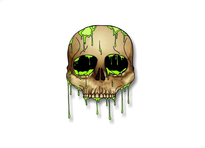 Dripping Bloody Radiation Skull Decal Racing Race Hell Army Helmet Hoodie Walking Zombie Dead Halloween Skulls Vinyl Stickers -Street Legal Decals