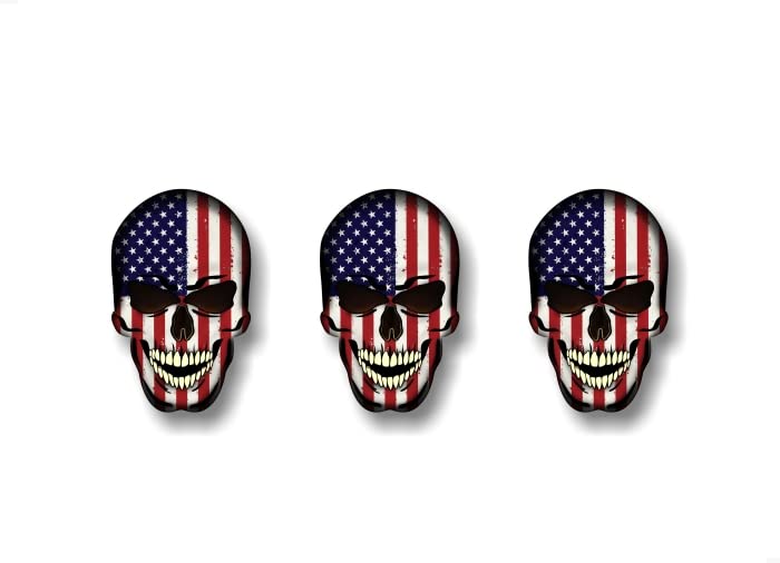 2 Forbidden Skull Series American Decals USA America Flag Vinyl Stickers Racing Race Army Helmet Human Skulls Sticker -Street Legal Decals