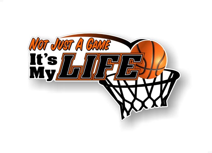 Not Just a Game It's My Life Basketball 9'' Decal B Ball Coach Stickers Father 3 Pointer Shot Shooting Sports SUV Minivan Truck Vinyl Sticker -Street Legal Decals