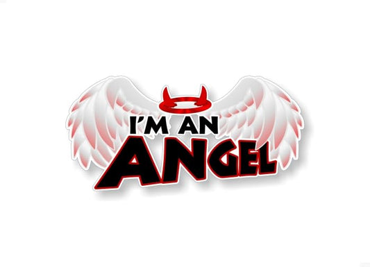 I'm an Angel 8'' Decal Little Devil Car Sticker On Board Lil Devils Horns Minivan SUV Vinyl Stickers -Street Legal Decals