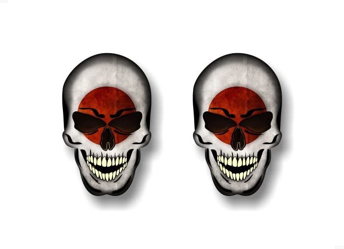 2 Forbidden Skull Series American Decals USA America Flag Vinyl Stickers Racing Race Army Helmet Human Skulls Sticker -Street Legal Decals