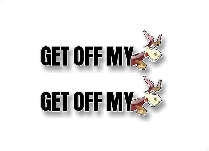 GET Off My Ass Decal Very Cute Jackass Donkey Cartoon Car Keep Back Truck Vehicle Vinyl Sticker -Street Legal Decals