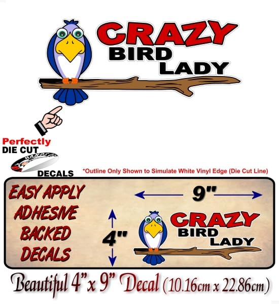 Crazy Bird Lady 9'' Decal -Street Legal Decals