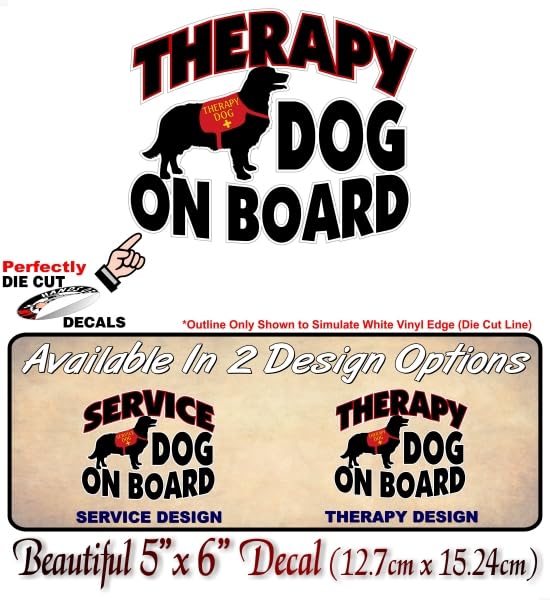 Therapy Dog On Board 6'' Decal -Street Legal Decals