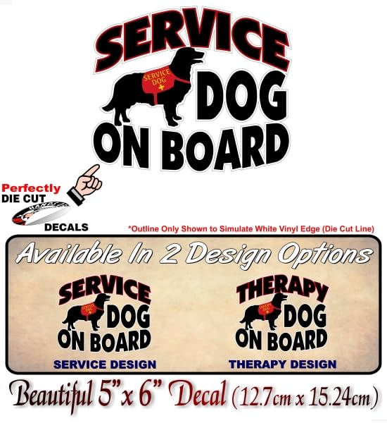 Therapy Dog On Board 6'' Decal -Street Legal Decals
