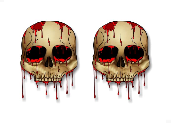 Dripping Bloody Radiation Skull Decal Racing Race Hell Army Helmet Hoodie Walking Zombie Dead Halloween Skulls Vinyl Stickers -Street Legal Decals