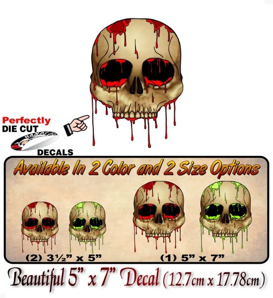 Dripping Bloody Radiation Skull Decal Racing Race Hell Army Helmet Hoodie Walking Zombie Dead Halloween Skulls Vinyl Stickers -Street Legal Decals