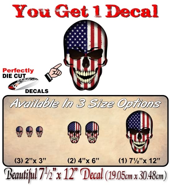 2 Forbidden Skull Series American Decals USA America Flag Vinyl Stickers Racing Race Army Helmet Human Skulls Sticker -Street Legal Decals