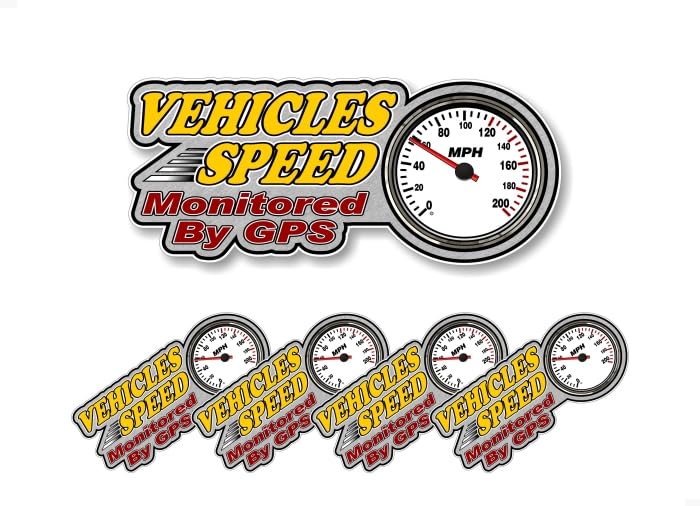 Vehicles Speed Monitored by GPS in MPH or KPH Design 9'' Vinyl Sticker Decal Vehicle Equipped Real Time G P S Tracking Device Decals Fleet Monitoring Protection Vinyl Stickers -Street Legal Decals