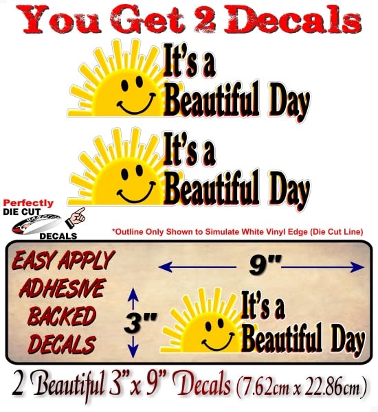 2- It's a Beautiful Day 9'' Decals -Street Legal Decals