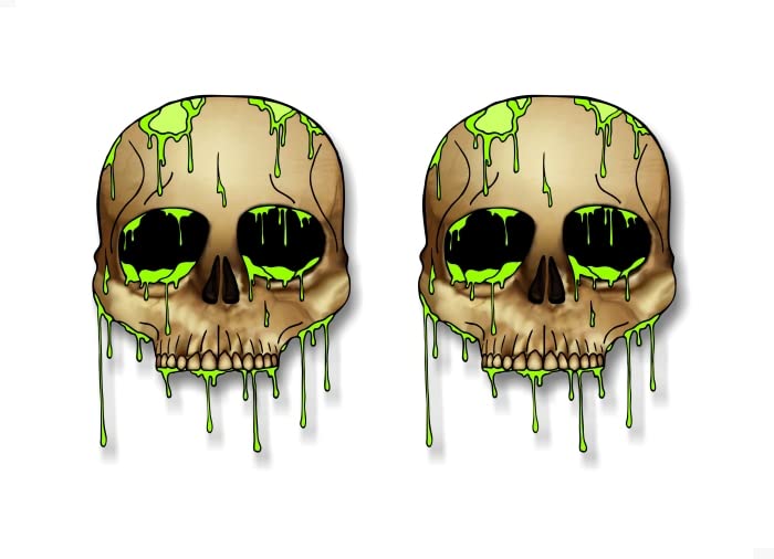 Dripping Bloody Radiation Skull Decal Racing Race Hell Army Helmet Hoodie Walking Zombie Dead Halloween Skulls Vinyl Stickers -Street Legal Decals