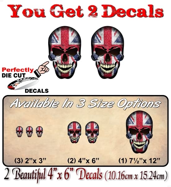 2 Forbidden Skull Series American Decals USA America Flag Vinyl Stickers Racing Race Army Helmet Human Skulls Sticker -Street Legal Decals