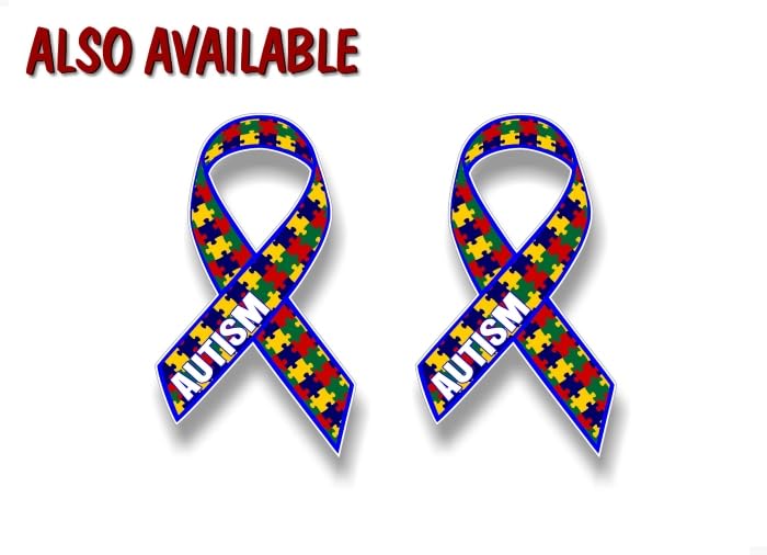 2 Autism MOM Puzzle Heart Design 8'' Decal -Street Legal Decals