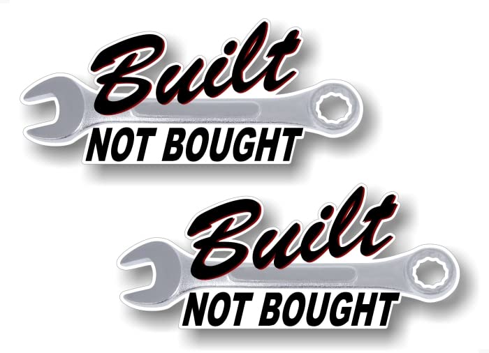 2 Built NOT Bought (with Wrench) 9'' Vinyl Decals 4x4 Truck Supercharger Off Road Pickup JDM Racing Car Stickers -Street Legal Decals