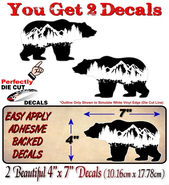 2 Grizzly Mountain 7'' Decals -Street Legal Decals