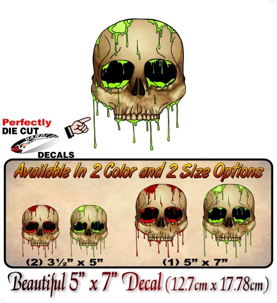 Dripping Bloody Radiation Skull Decal Racing Race Hell Army Helmet Hoodie Walking Zombie Dead Halloween Skulls Vinyl Stickers -Street Legal Decals