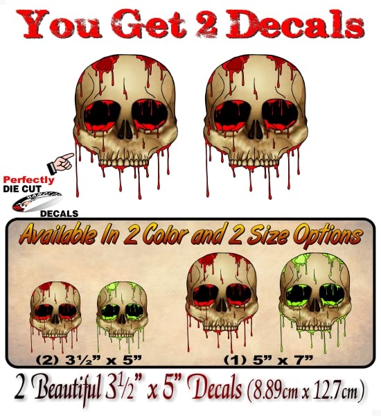 Dripping Bloody Radiation Skull Decal Racing Race Hell Army Helmet Hoodie Walking Zombie Dead Halloween Skulls Vinyl Stickers -Street Legal Decals