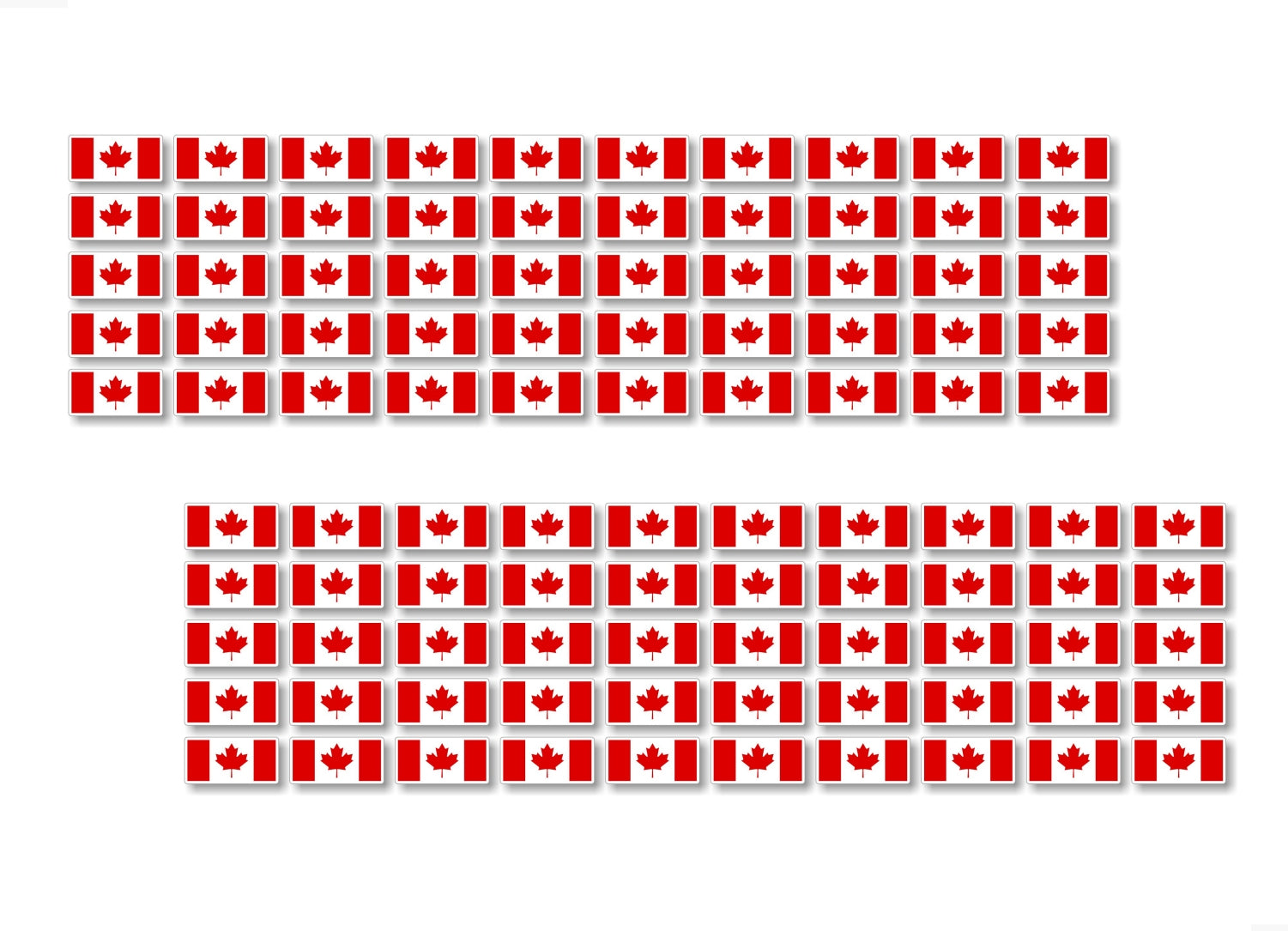 100 Mini CANADIAN Flag Red Maple Leaf 1.91cm (.75") Decals Proudly Buy Canada Travel Store Shelves Display Business Retailer Price Tag Add On Vinyl Stickers (100 Decal Set) -Street Legal Decals