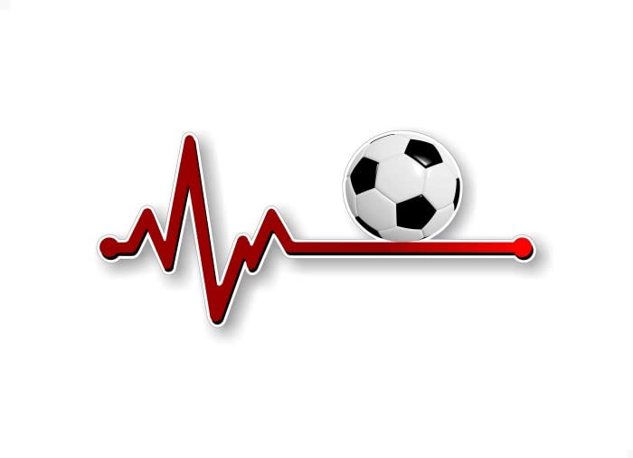 Heartbeat Sports Pulse 9'' Decal Soccer Football Hockey Volleyball Basketball Baseball Softball Sports Vinyl Sticker -Street Legal Decals