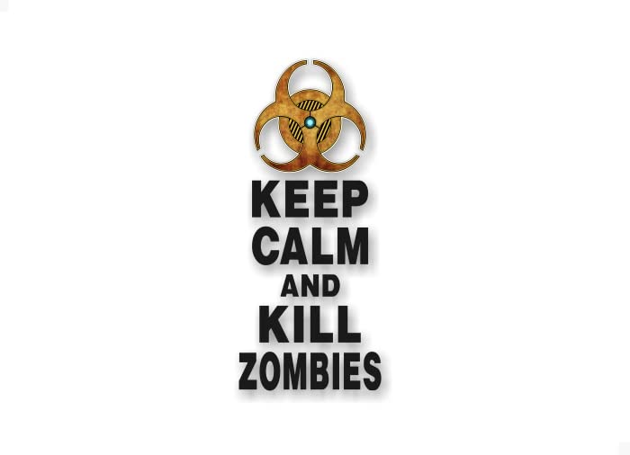 Keep Calm and Kill Zombies 9'' Vinyl Decal Hunting Apocalypse 4x4 Off Road Truck Sticker -Street Legal Decals