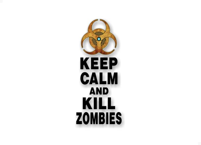 Keep Calm and Kill Zombies 9'' Vinyl Decal Hunting Apocalypse 4x4 Off Road Truck Sticker -Street Legal Decals