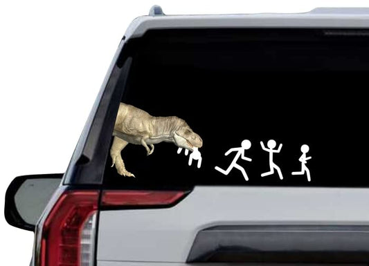 T Rex Ate Your Stick Family 8"x 22" Vinyl Sticker Decals Monster TRex Dinosaur Tyrannosaurus Rex Decal Stickers -Street Legal Decals