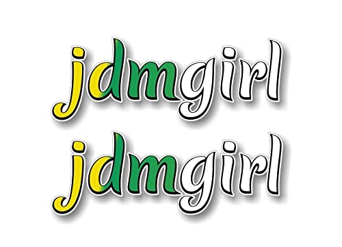 2 JDMGirl Vinyl Graphic 9" Decals Low Rider Cruising JDM Girl Car Ride Stickers -Street Legal Decals